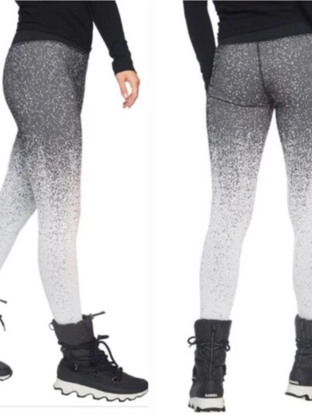 Athleta Gray-to-White Speckled Ombre Leggings - Picture 4 of 5